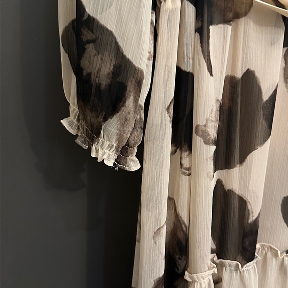 Simply Vera Vera Wang Flowy Floral 3/4 Sleeve Dress Black and Cream Size XXL NWT - Picture 9 of 13